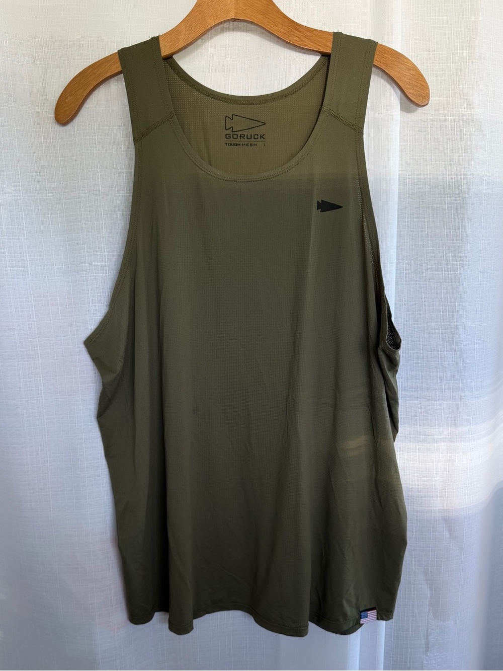 GORUCK Tough Mesh Men’s Activewear Tank Top Olive Green Size L Made in USA
